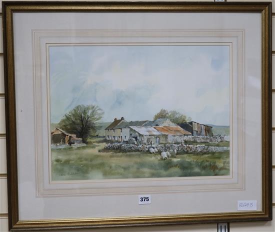 Valerie Batchelor, watercolour, Near Movey Ash, Derbyshire, signed, 33 x 45cm